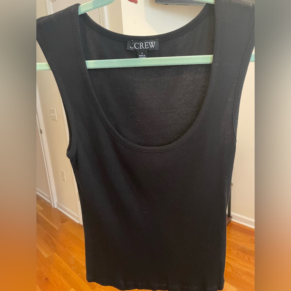 J. Crew cropped fine rib scoopneck tank top